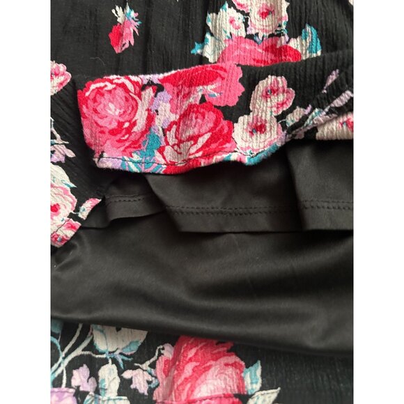 Torrid Black Floral Lace-Up Dress Womens Plus Size 6 Dark Cottage Whimsigoth - Picture 12 of 16